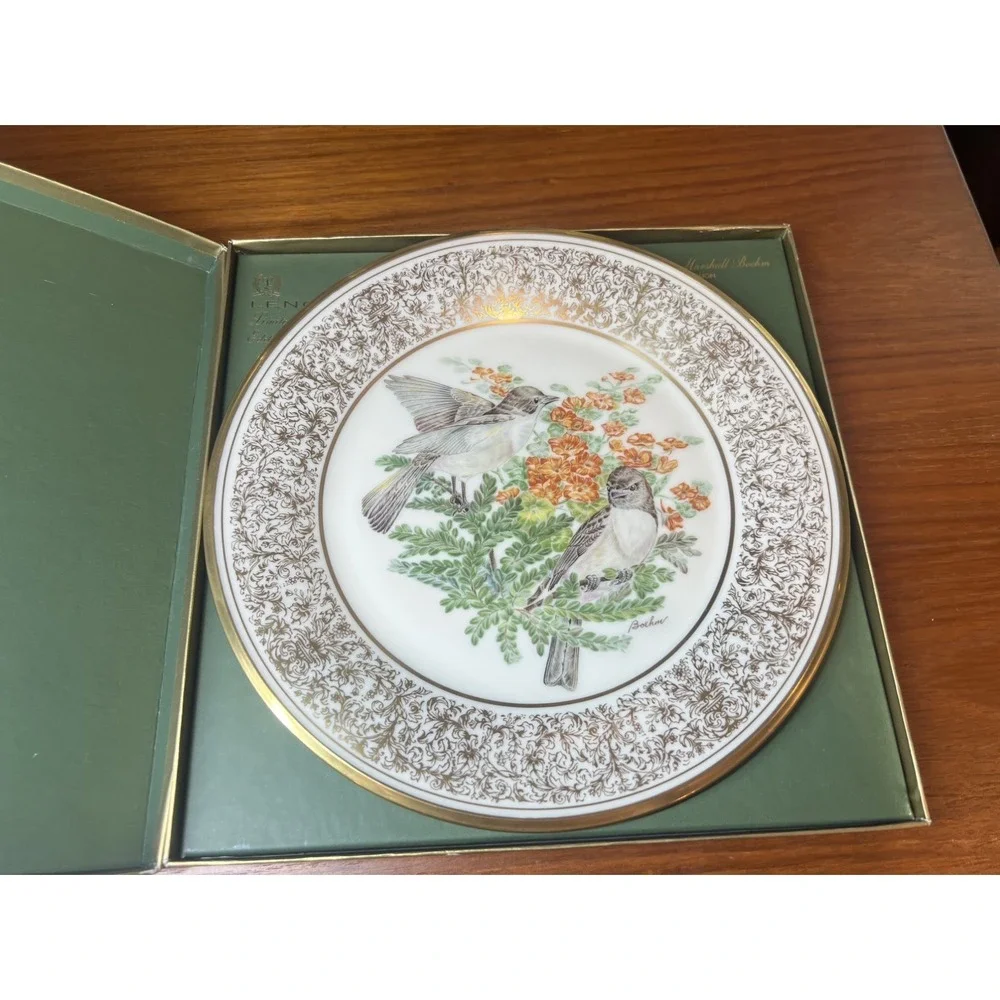 Lenox China Boehm Eastern Pheobes Bird Plate 1981 Limited Edition USA Collectors
